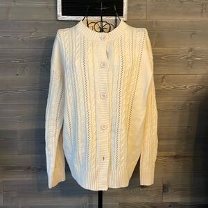BNWT women’s cable neck crewneck long sleeve cardigan
